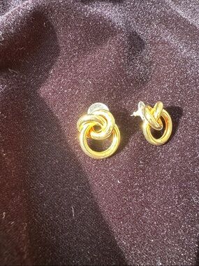 Nordstrom Gold Knot Hoop Stud Earrings